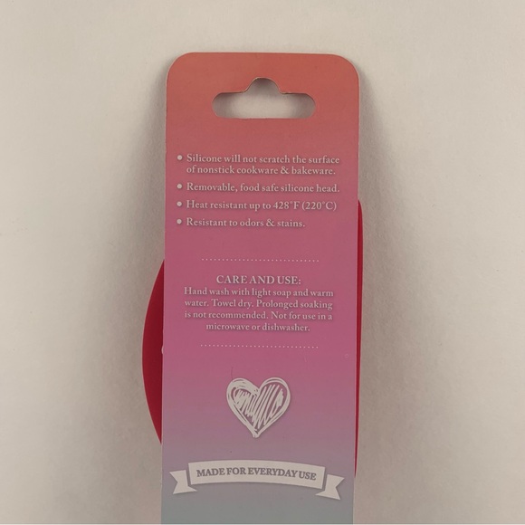 Thyme & Table Silicone and Bamboo Love You More Than Pizza Pointed Spatula Vday - Picture 5 of 7